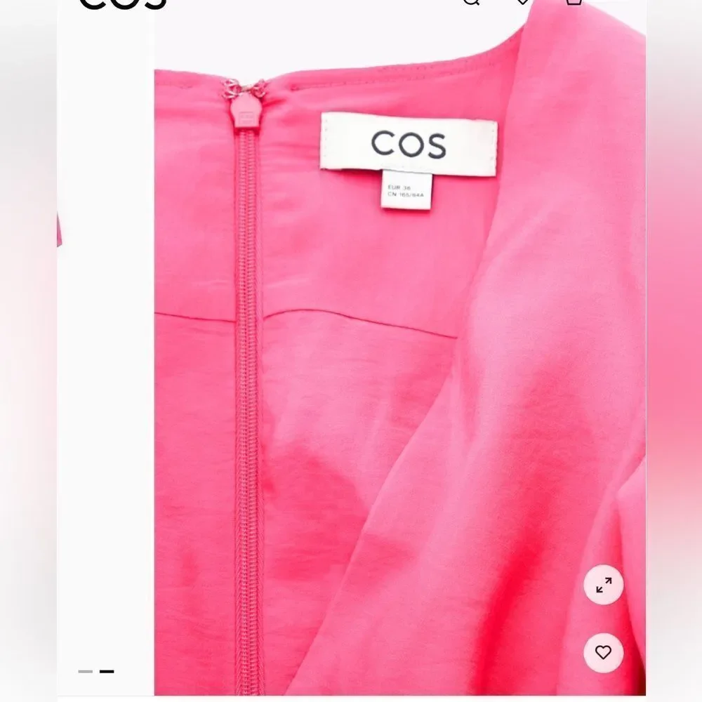 COS Pink A-Line Midi Dress with Dolman Sleeves size medium